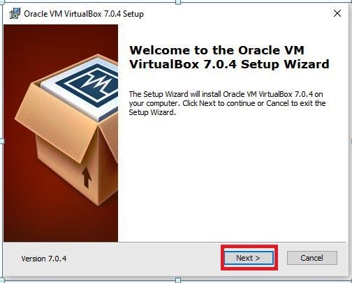 Installing Oracle Virtual Box on WINDOWS - first screen