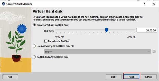 Create a VM - Hard disk
