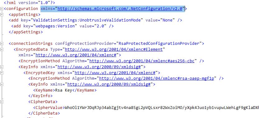 connectionStrings error resolved screenshot