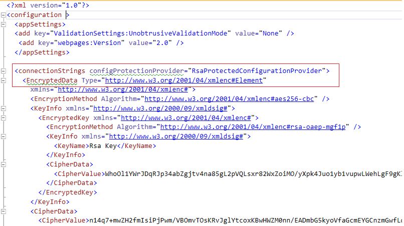 connectionStrings error screenshot