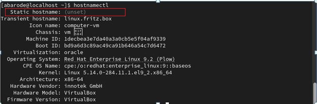 Current Hostname Display