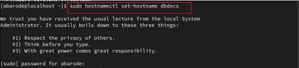 Changing Hostname in Linux