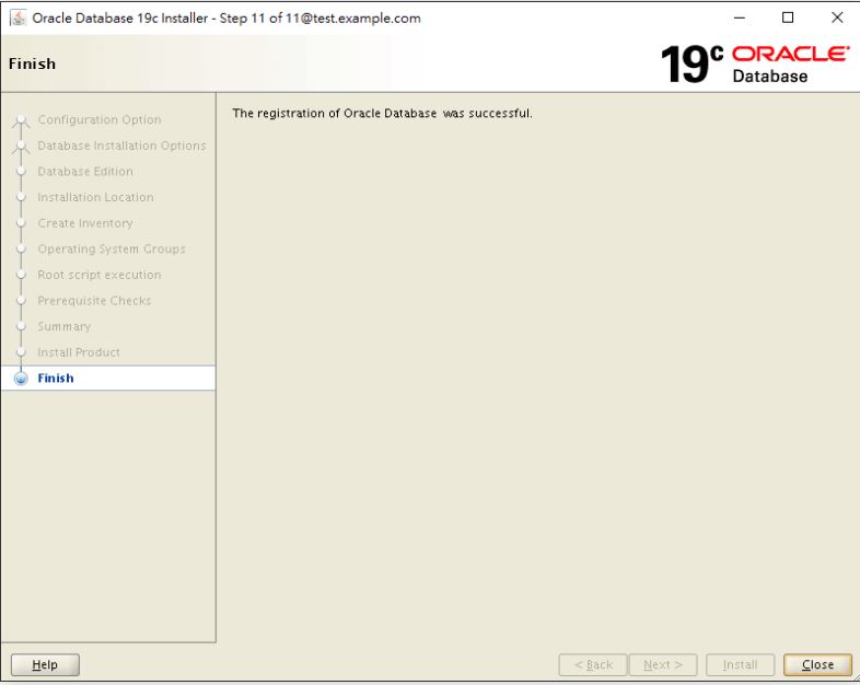 Oracle Database 19c Installation - Finish