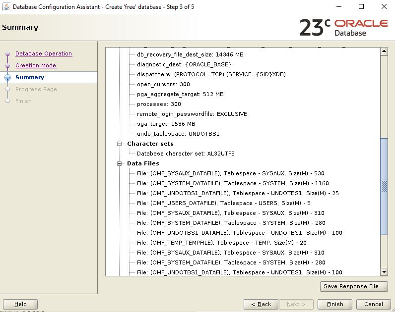 Create Database - Summary