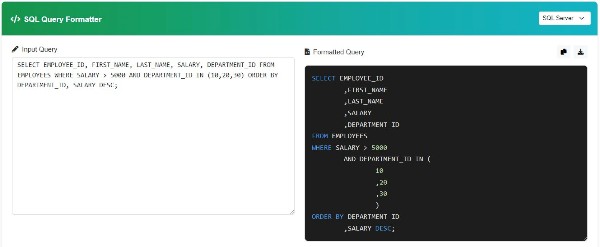 SQL Query Beautifier | SQL Query Formatter – Format and optimize SQL queries for better readability and cleaner code
