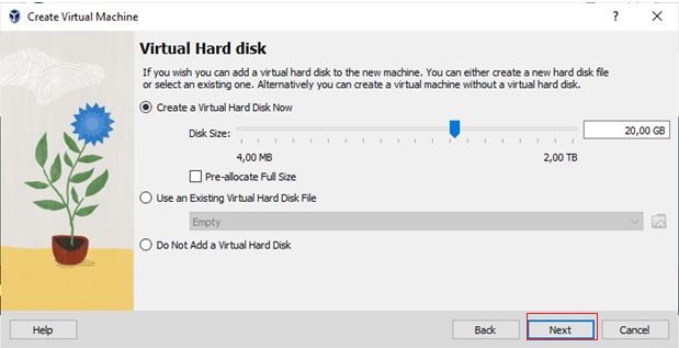 Create a VM - Hard disk